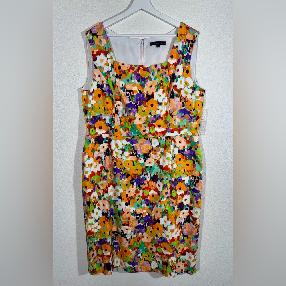 Preston & York Multicolor Floral Print Dress with Bright Accents